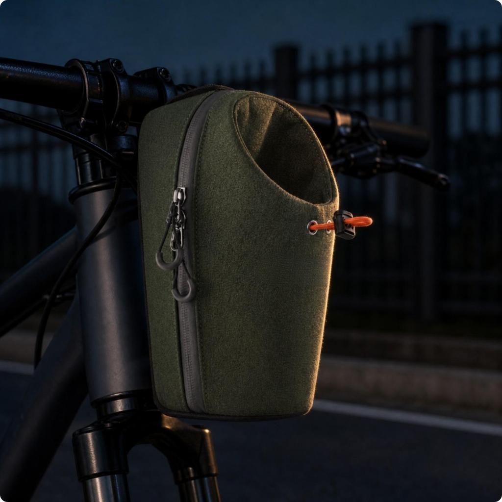 Adjustable Straps Cycle Handlebar Storage Bag Zippered Bike Frame with
