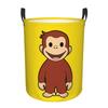 Cartoon Curious Georges Funny TV Monkey Anime Laundry Basket Collapsible Clothes Hamper for Nursery Kids Toys Storage Bag