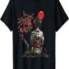 Geisha Sakura Cherry Blossom  Samurai Girl T-Shirt(2)