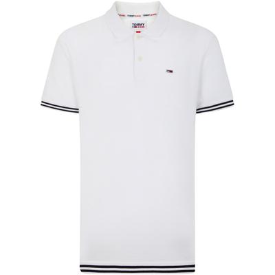 Cotton Cool Street Embroidered Striped Trim Fitted Short Sleeve Polo Shirt Men Tops DM0DM16219YBR