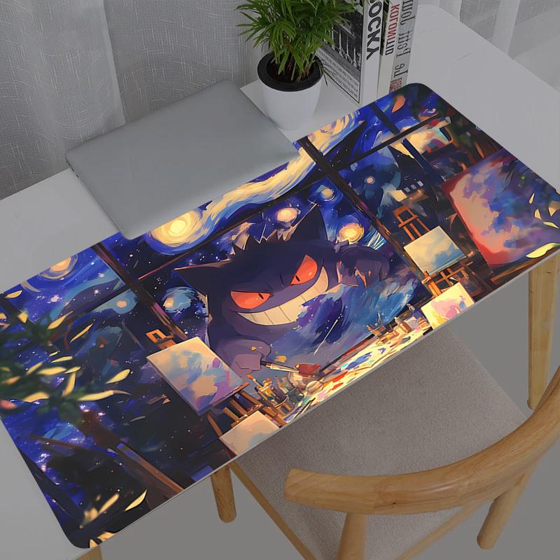 Mouse Pad Kawaii Pokemon Pikachu Gengar Gaming Accessories PC Anime Computer Keyboard Gamer Desk Mat Alfombrilla Xxl Mousepad 800x300x2mm