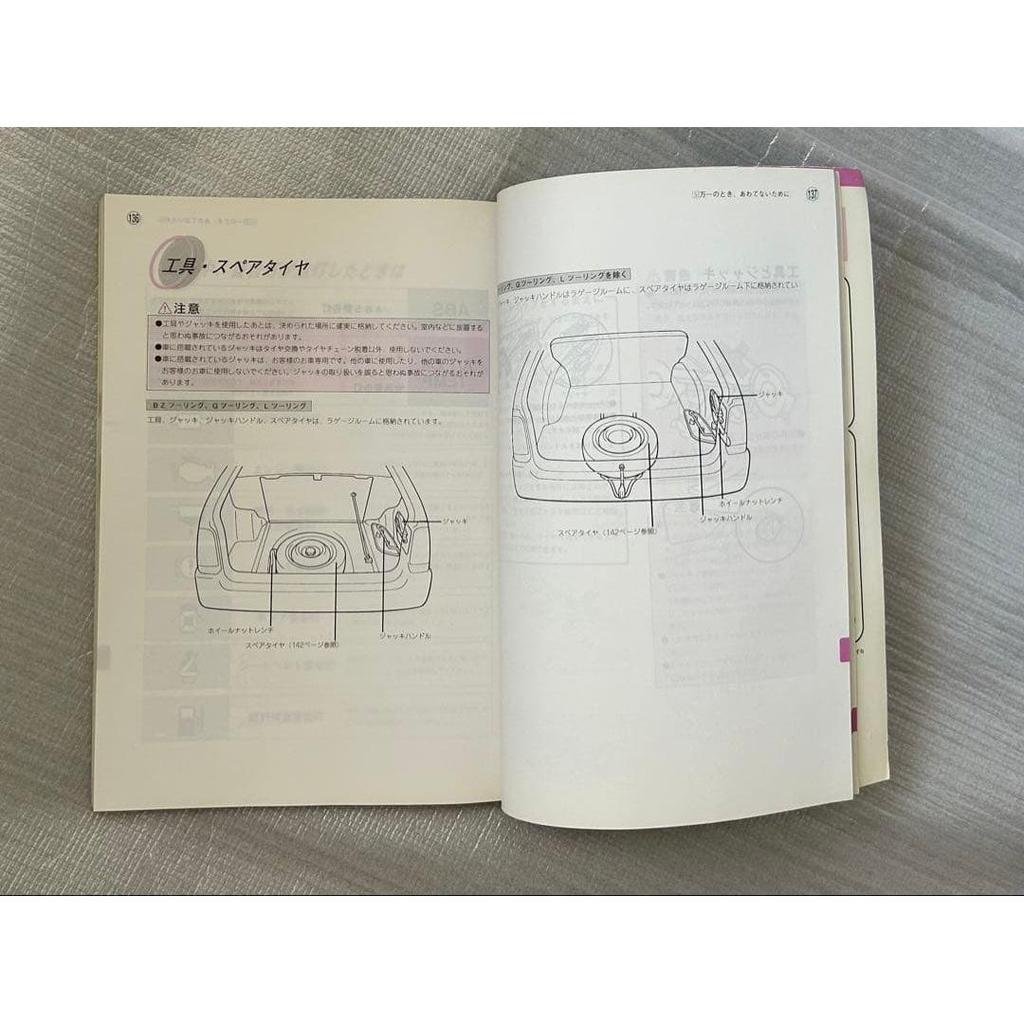 Used Toyota COROLLA WAGON BZ-Touring 1996 Owner's Manual