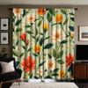 2 Pieces of HD Pastoral Green Leaf Flower Decoration Curtain Green Digital Printed Curtain Home Decoration Style Decoration Livi