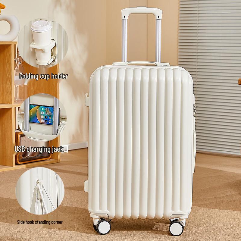 DCLOUD Lightweight Carry-on Luggage with Cup Holder