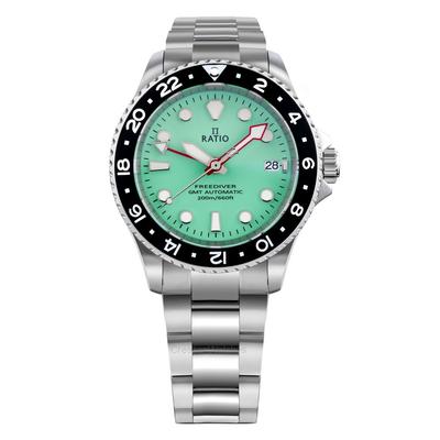 FreeDiver GMT Series Sapphire Stainless Steel Green Dial Automatic RTF059 200M Men's Watch