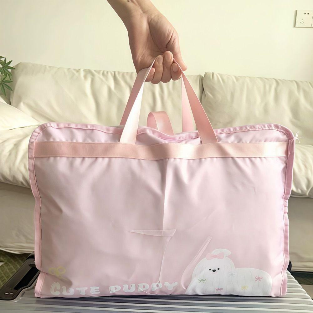7in1 Foldable Storage Bag Large Capacity Cartoon Pattern Travel Handbag Space-saving Waterproof Clothing Organizer Bag