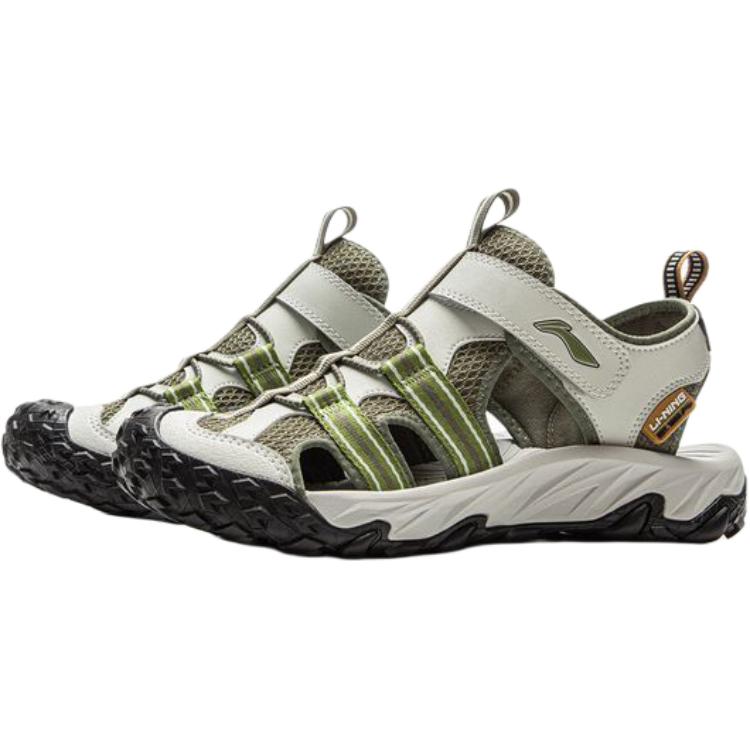 Li Ning Kids Versatile Comfortable Non-Slip Durable Low-Top Sandals Kids Sandals Green YKUV014-3