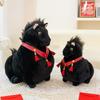 Cute Cartoon Black And White Brown Horse With Tassel Decoration Plush Toy Pillowfor Kids And Sleep Companion