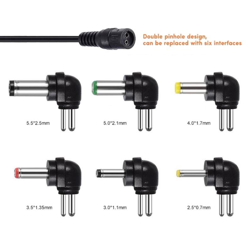 Universal Power Adapter with 6DC Plugs, Adjustable Voltage from 3V to 12V Compact and Portable Design