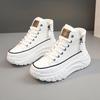 Women's ZY0011 High-Top Sneakers, Autumn 2023, Round-Toe, Thick-Soled, Height-Increasing, Casual Street Style.