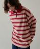 Wioi Wioe Overfit Stripe Collar Tshirt_Red