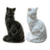 Minimalist Elegant Cat Statue 3D Printed Feline Figurine Modern Desktop Ornament for Bedroom Living Room Office Desk Decor