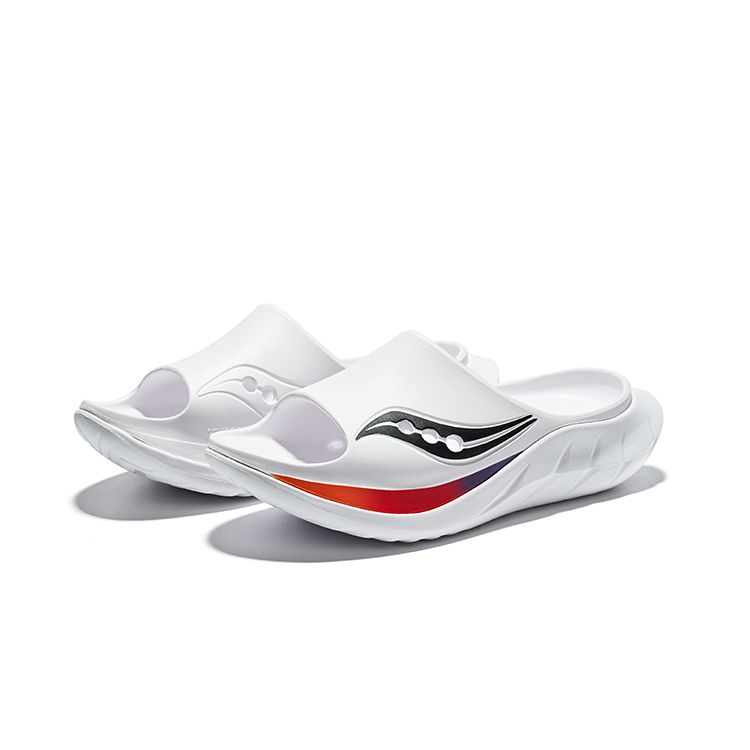 Saucony Cradle 2 Casual Versatile EVA Hollow Non-Slip Slide Sandals Unisex Sandals White Orange Black S28903-2