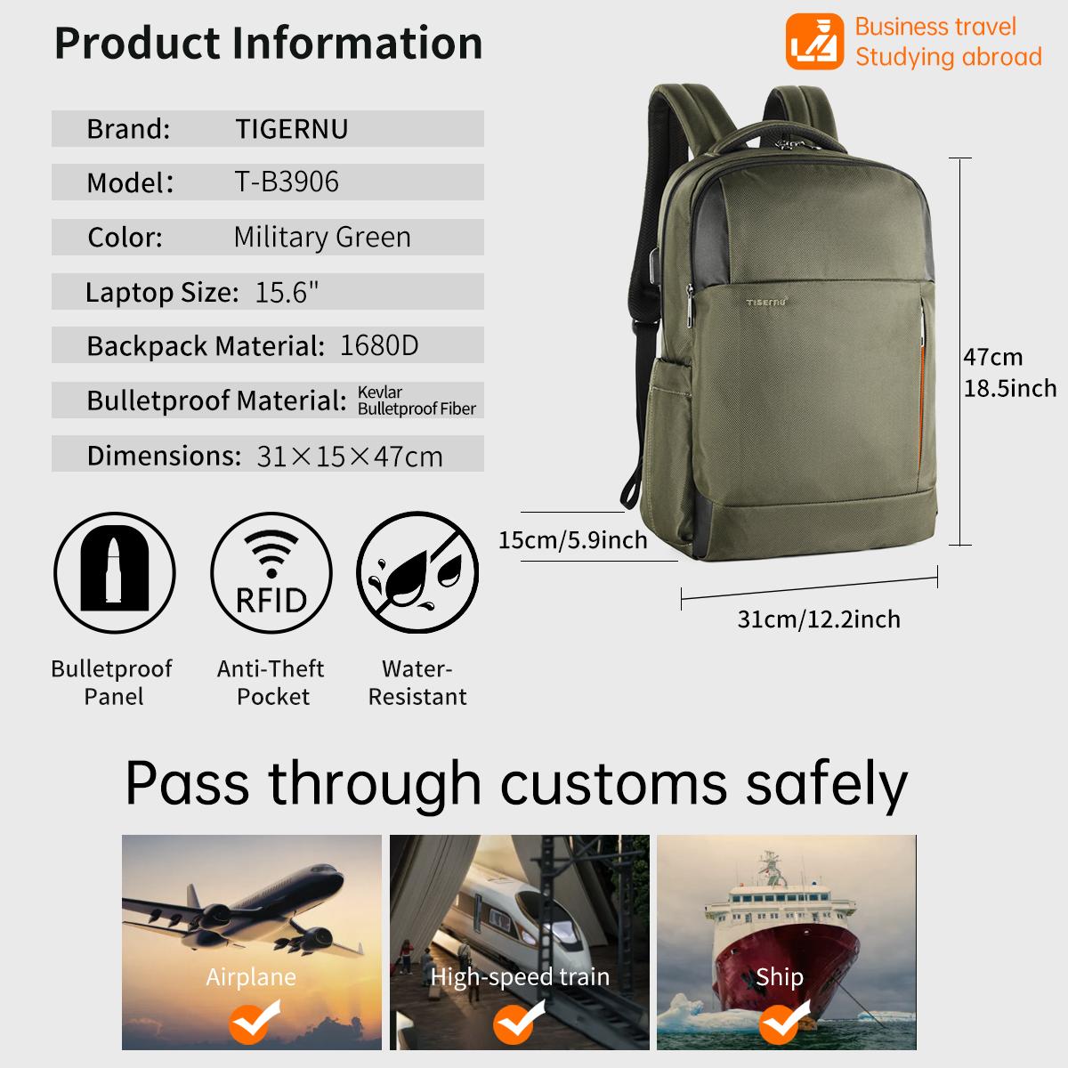 Tigernu Фирменный новый пуленепробиваемый рюкзак из материала уровня II — фото 7