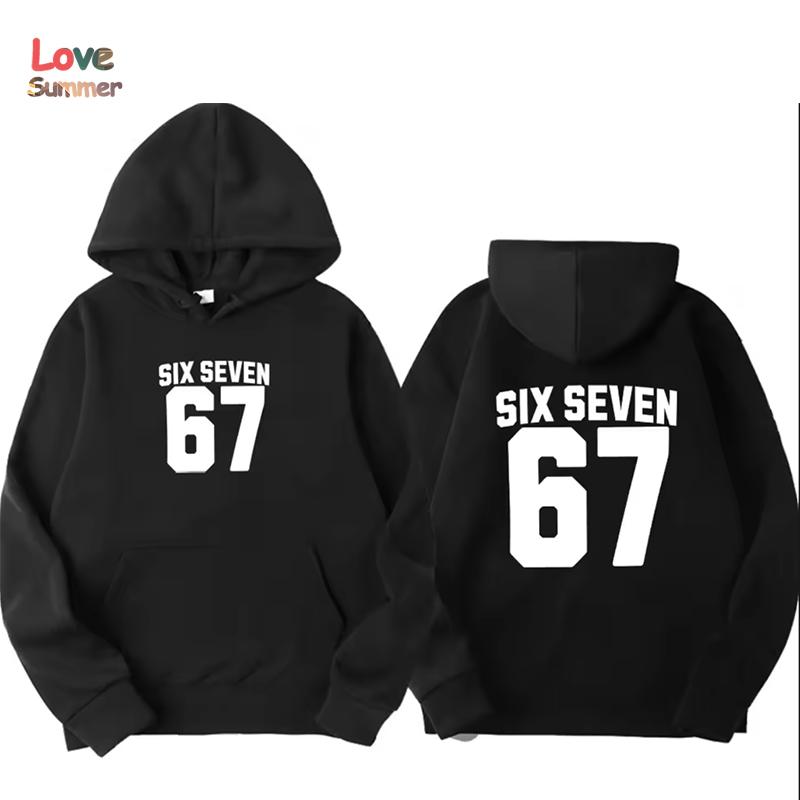67 Hoodies Boys Girls Pullovers Harajuku Hoodies 67 Printed Fleece Hoodie Kids Fall Winter Casual Fashion Unisex Sweatshirt