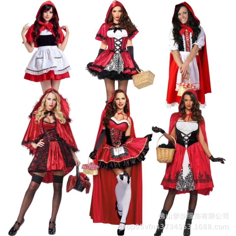 New Little Red Riding Hood Costume, Castle Queen Costume, Halloween Cosplay Uniform Adult Cosplay Costume