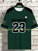 Number23 Los Angeles Nadruk Męska Koszulka Mężczyzna Krótki Rękaw Odzież Sportowa Koszulka Piłkarska Vintage Oversize 5 kolorów Koszulki Odzież Męska