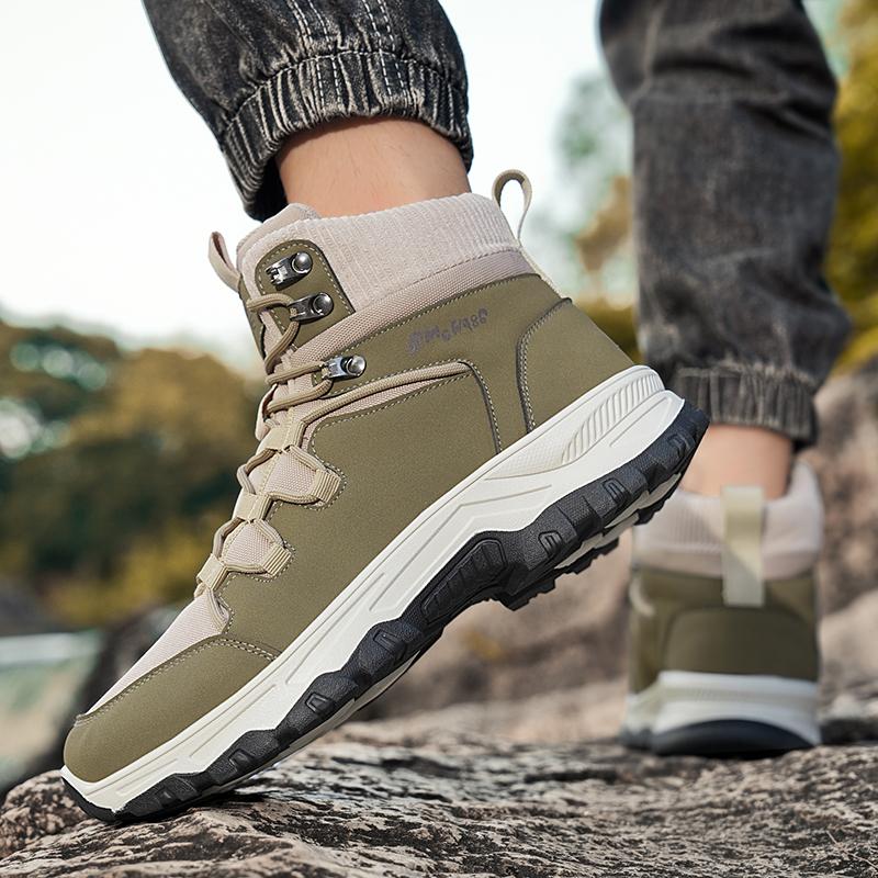 New Fashion Autumn And Winter Men's High Top Martin Boots Students Male Boys Trending Climbing Soft Sole Work Shoes Labor Protection Martin Sneakers