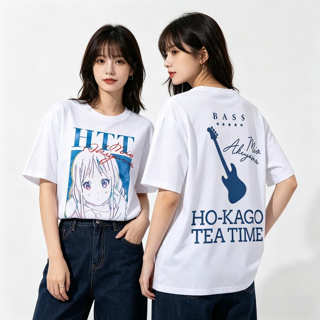 K on Yui Hirasawa HTT Ho Kago Tea Time Anime T Shirt 100 Cotton Oversized Casual Short Sleeve White Top 2026 New