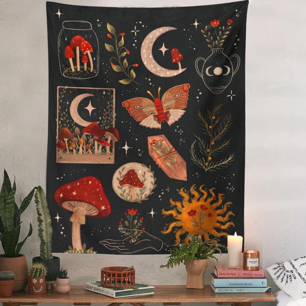 Botanischer Kaktus-Wandteppich, Wandbehang, Mond, Sternenhimmel, Pilzkarte,  Hippie-Bohemien-Wandteppich, psychedelische Hexerei, Heimdekoration gnstig  kaufen  Preis, kostenloser Versand, echte Bewertungen mit Fotos  Joom