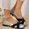 Fashion 2024 New Versatile Color Matching Women's Leather Shoes Soft Bottom Flat Shoes Large Size Shallow Mouth Fashion Casual Shoes