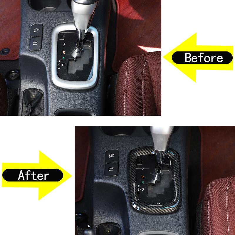 ABS plastic carbon fiber Car central control gear decorative frame sticker Suitable for Toyota Hilux 2015-2024 Accessories