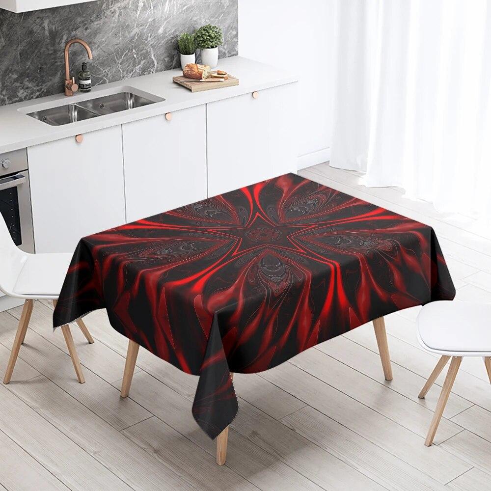 Waterproof Rectangle Tablecloth Geometric Mandala Floral  Wedding Party Decoration Restaurant Table Home Decor