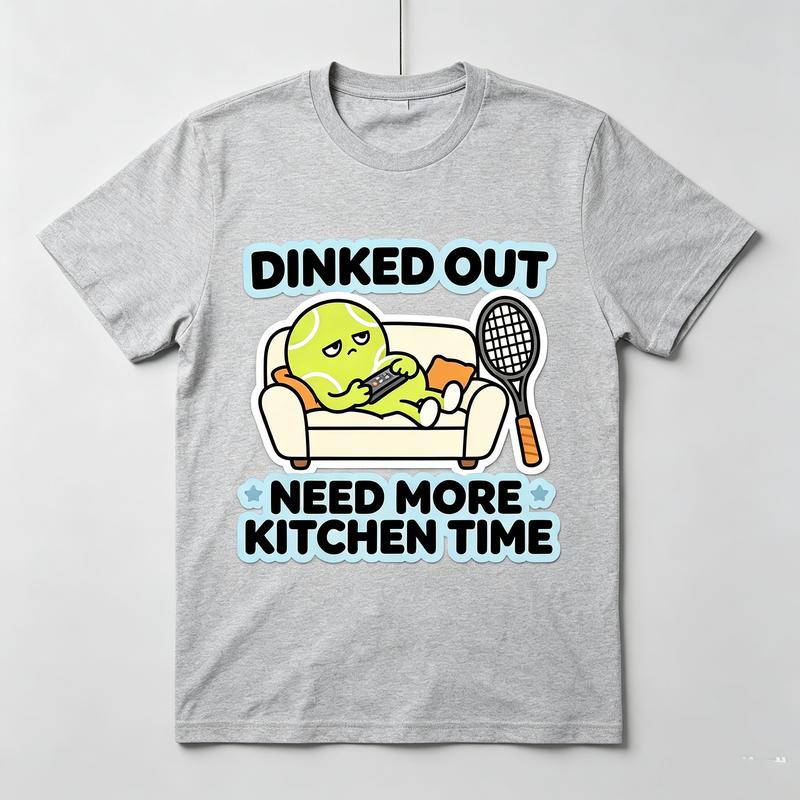 Pickleball TShirt Dinked Out Need More Kitchen Time Funny Vintage Retro Graphic Tee for Unisex Unisex Players Casual Streetwear