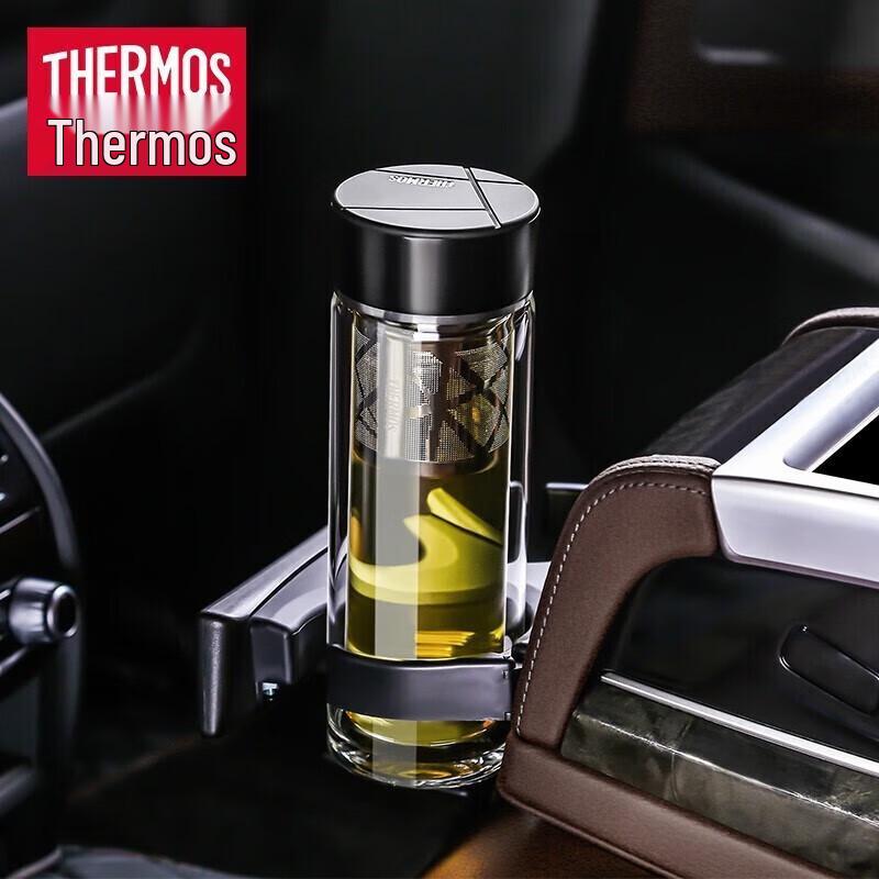 Thermos Double-Layer Glass Tea Infuser Bottle