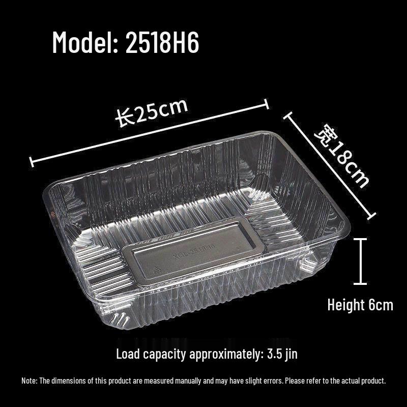 Disposable Transparent Rectangular Fruit Salad Box with Lid for Freshness Preservation