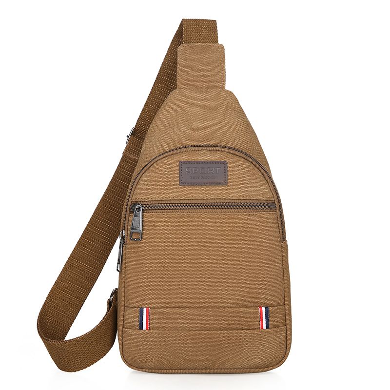 

Canvas Men Stylish and Versatile Sports Waist Bag Y2106 Dark Brown