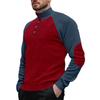 Spring and Autumn Men's Outdoor Raglan Sleeve Casual Stand Collar Loose Corduroy Long Sleeve Sweatshirt