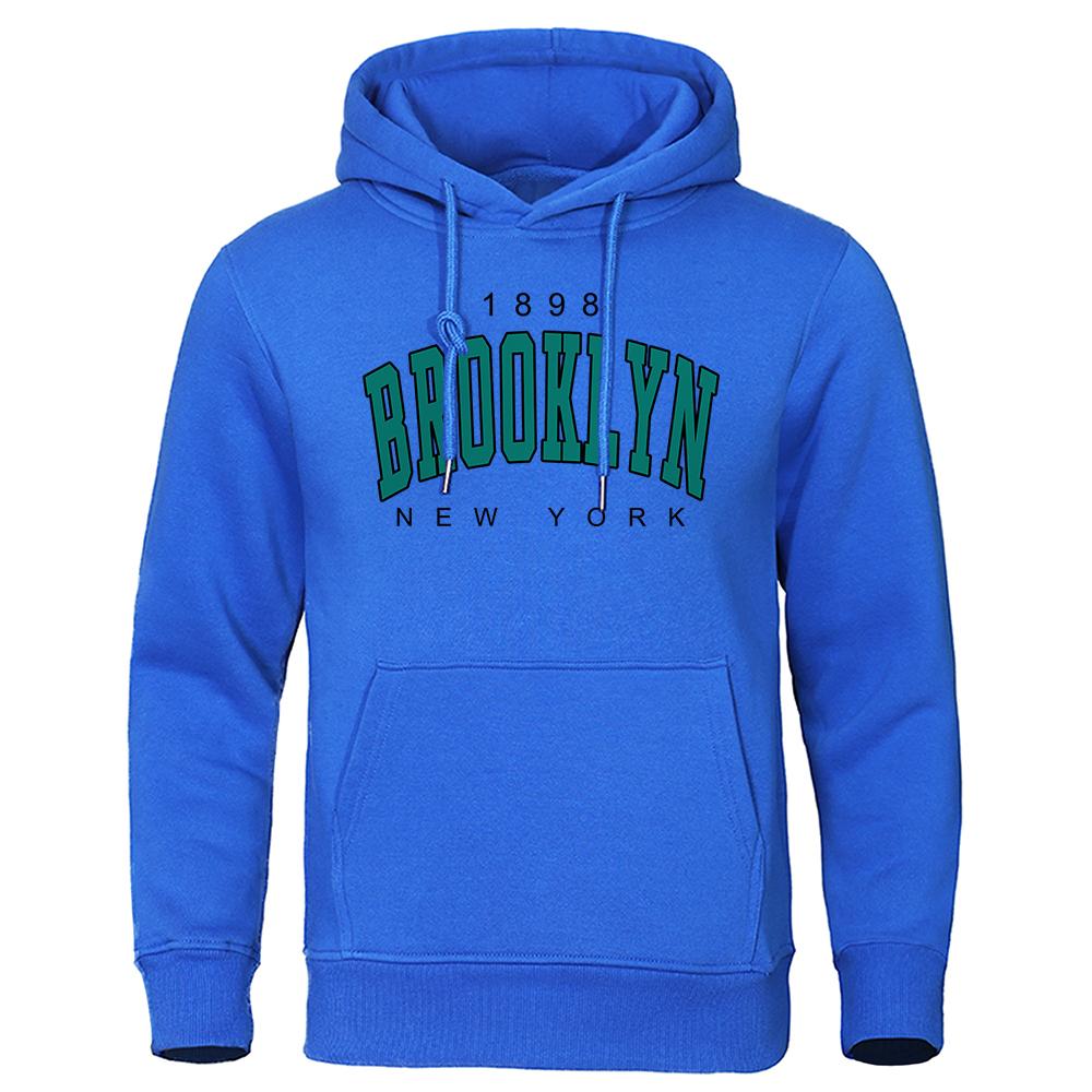 1898 Brooklyn New York bedruckter Herren-Kapuzenpullover, Kreativität, Rundhalsausschnitt, Kleidung, modisches Oversize-Sweatshirt, modischer Kapuzenpullover mit Rundhalsausschnitt, männlich