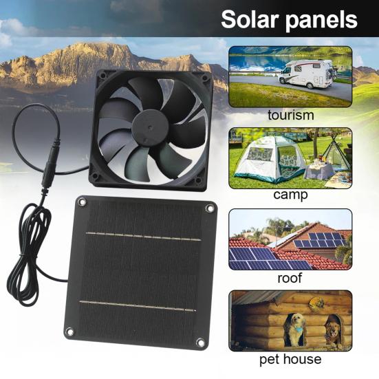 Solar Panel Fan Kit 12V Monocrystal Silicon Solar Panel