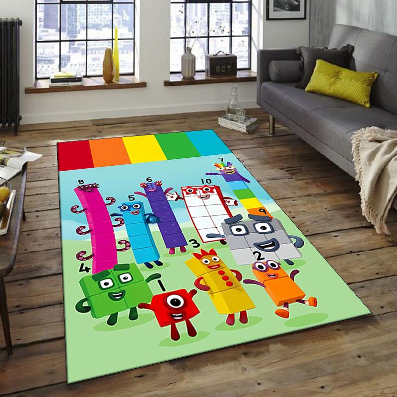 1pc 3D-Number-Blocks-Cartoon Design Area Rug - Non-Slip, Soft & Cozy Floor Mat for Living Room, Bedroom, Office - Indoor/Outdoor Decorative Carpet