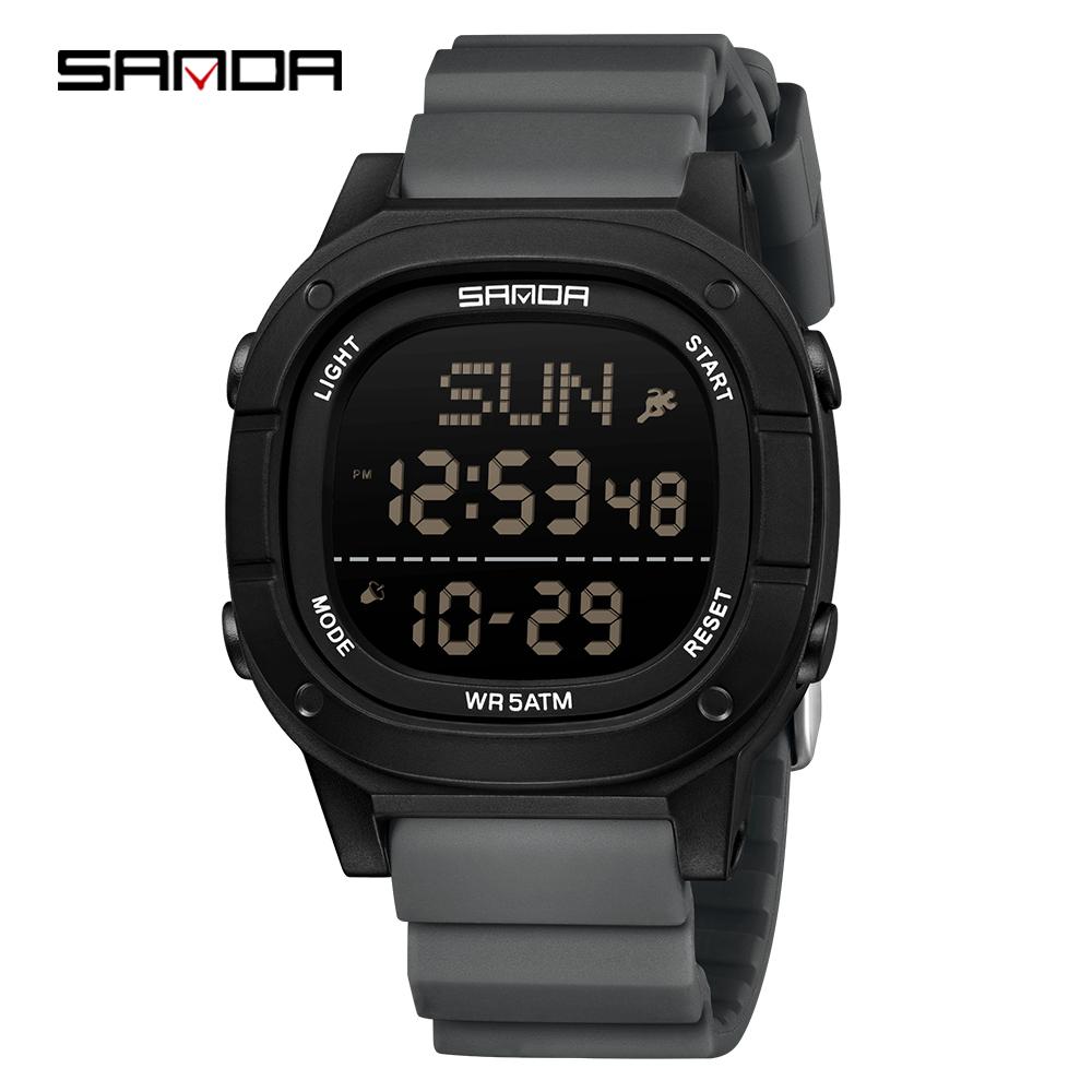 Fashion Sanda 9078 Business Men's Electronic Watch Alarm Clock Timer Calendar Shock Resistant Leisure Led Digital Simple Student
