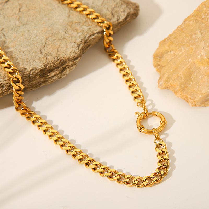 1pc Classic Cuban Link Chain Necklace for Women Men Trendy Fashion Hip Hop Choker Statement  Party Jewelry Gifts