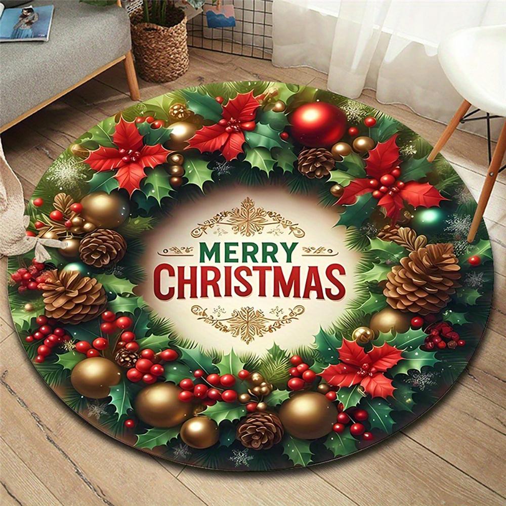 Christmas Round Rugs: Santa, Reindeer, Tree, and More for a Magical Holiday Home! room floor mats New Year home decoration