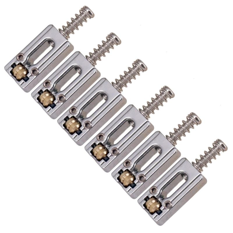 6 Pcs Guitar Bridge Roller Saddles Replacement Tremolo Bridges Saddle Electric Guitar Accessories Easy To Install