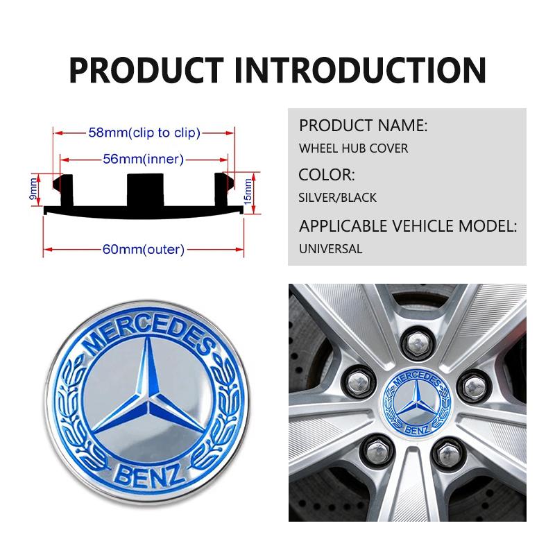 4PCS Car Styling Wheel Center Cap Hub Covers Badge Accessories For Benz CLS SLK Sport ML C200 C260 C300 W205 CITAN VITO SPRINTER