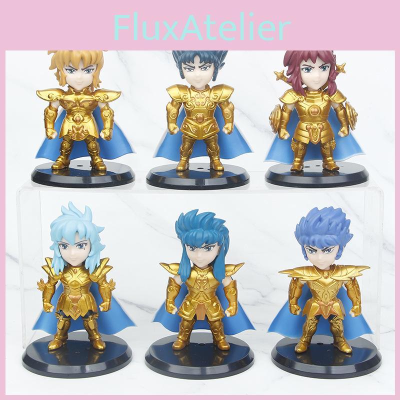 Golden Saint Seiya Pvc Figure Anime Collectible Model Cake Topper Blind Box Toy