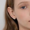 (Silver 925) Teardrop Cubic Hoop Earrings EC3286
