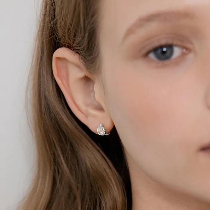 (Silver 925) Teardrop Cubic Hoop Earrings EC3286