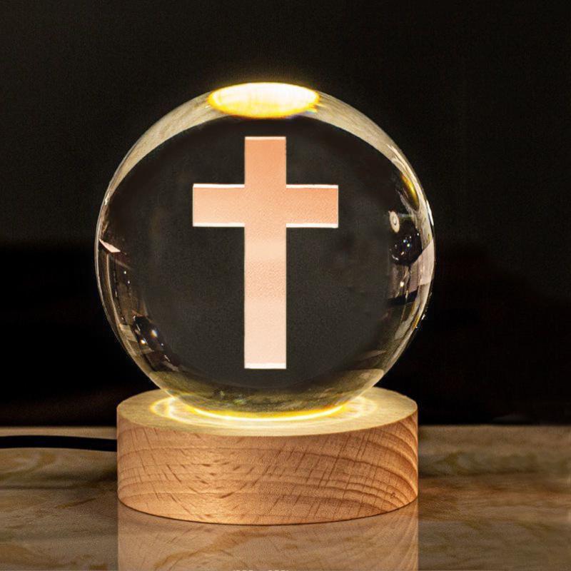 

Creative luminous crystal cross for church activities, souvenirs, birthday gifts, office tabletop decorations