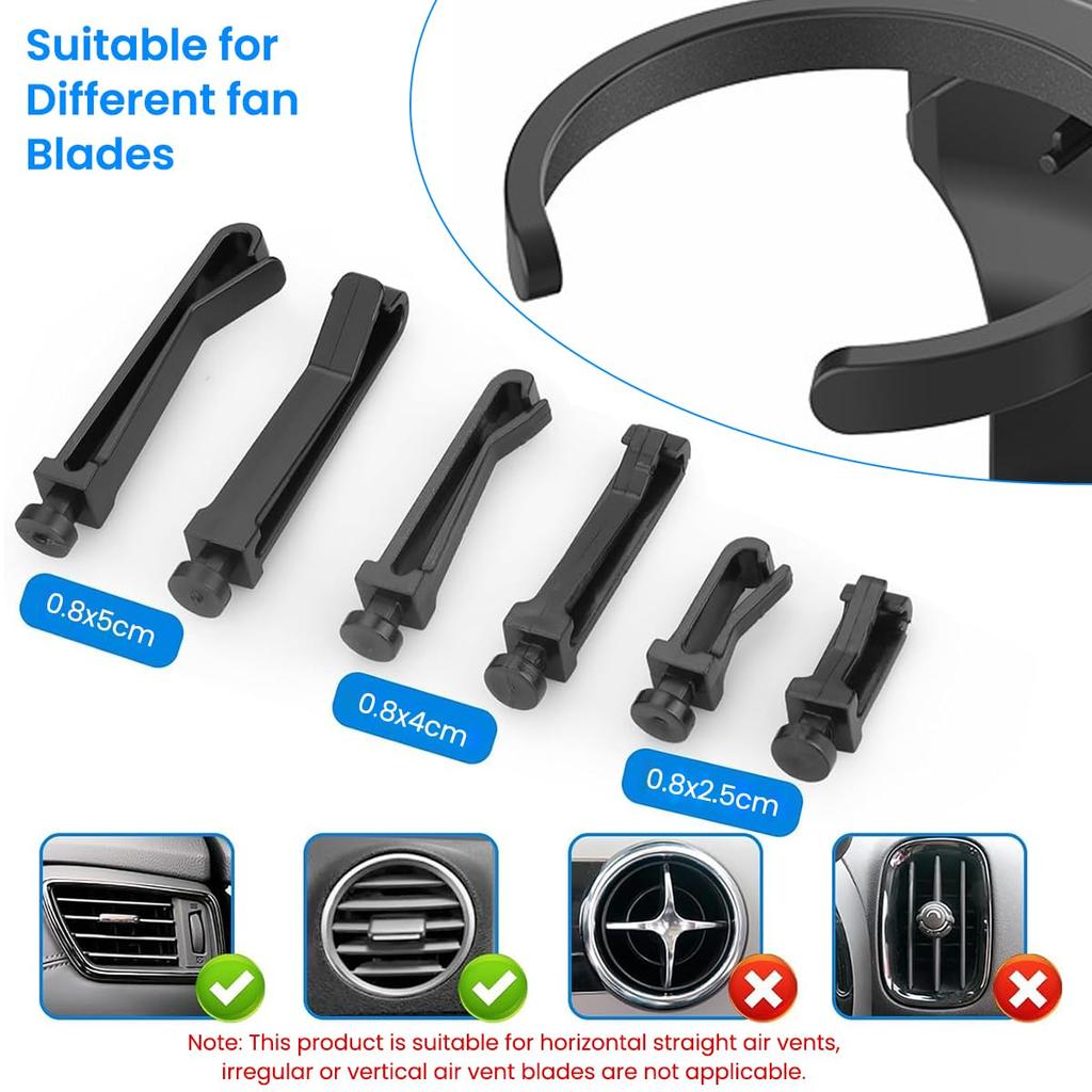 Car Air Vent Cup Holder Folding Snap-On Drink Holder for Bottles Up To 8 Cm