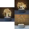 Creative 3d Elephant Cow Strawberry Satellite Earth Night Light Acrylic Shade Usb Power Supply