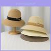 Korean Style Pearl Straw Hat With Wide Brim Sunshade For Beach And Vacation Use