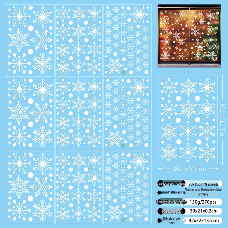 Weihnachts-Schneeflocken-Haftfolien - Neujahrs-Fensterdekorationen für Einkaufszentren und Türdisplays