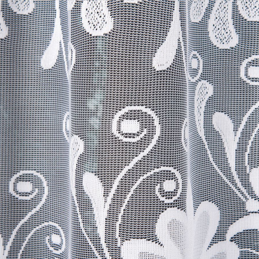 Kasjana - Ready-made Jacquard Curtain with Bottom Trim - 320X160 - White