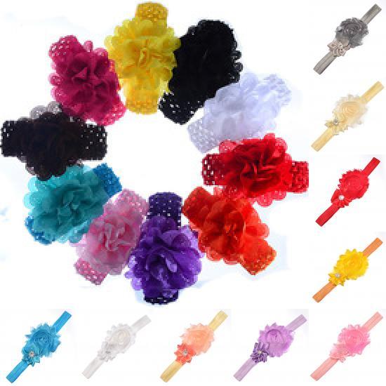 European Childrens Fabric Flower Hairband With Crystal Accents For Baby Girls